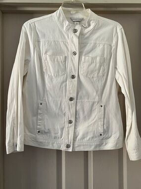 Christopher & Banks White Button-Front Utility Jacket size Large, NWT